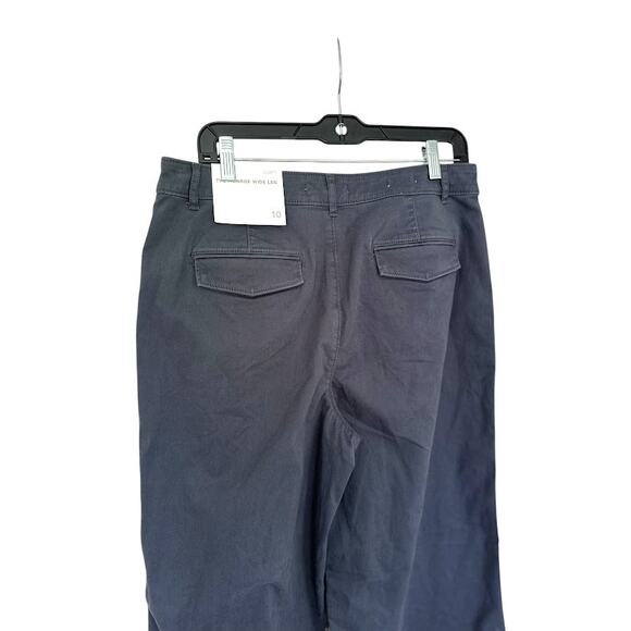 Loft Pants Womens 10 Monroe Wide Leg Grey Chino Casual Office High Rise Basic - Picture 4 of 10